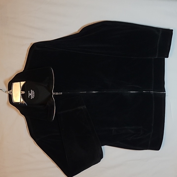 Jones NY Sports Jacket Black Velvet Womens Size XL Fall Wear - Picture 2 of 10